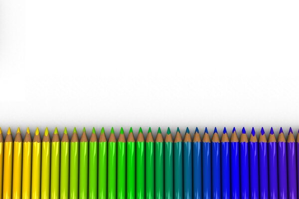 Crayons multicolores contre noir et blanc