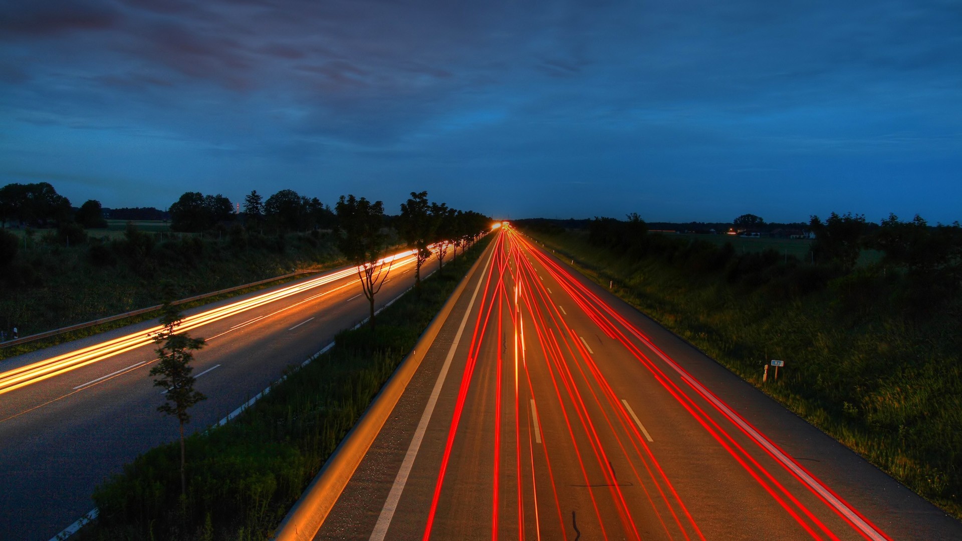 route lumières nuit