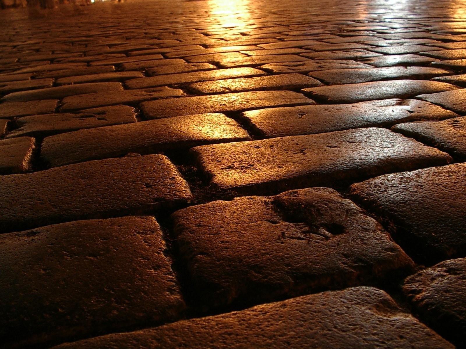 camino mampostería piedra noche