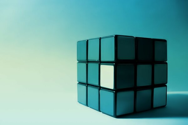 The faces of the Rubik s cube in a blue shade