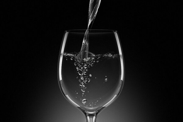 Minimalistic photo, filled glass