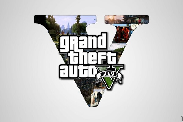 GTA 5 Emblem auf grauem Hintergrund