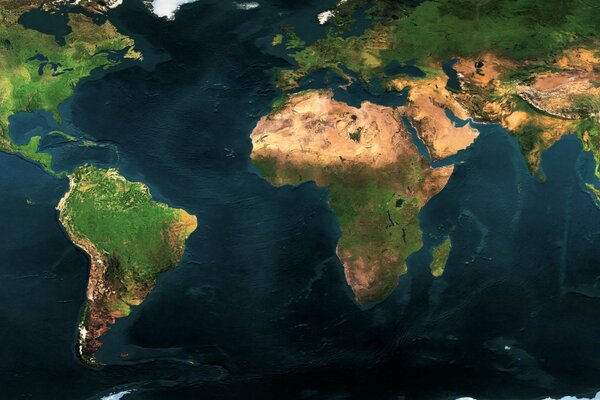 Image of the continents of the Earth from space