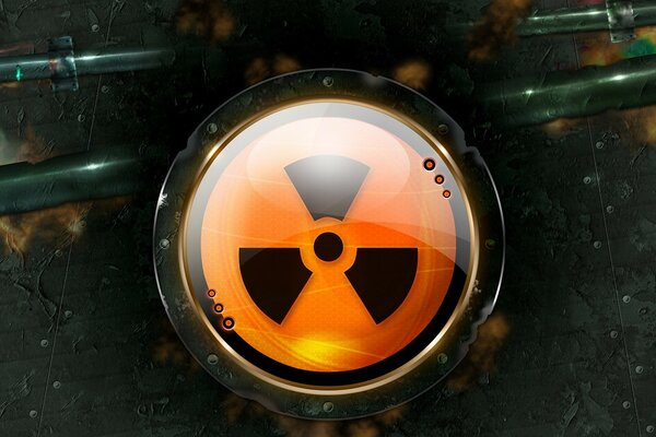Señal naranja de alerta de radiación