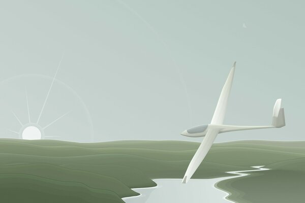 Vector image of an airplane. Airplane in a minimalist style