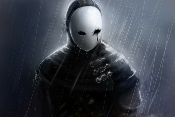 Арт человек в маске из темные души 2