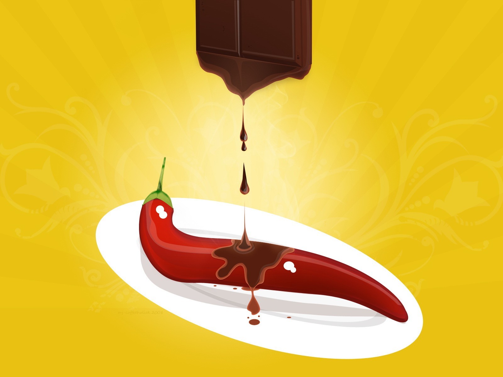 pepper chocolate vector yellow