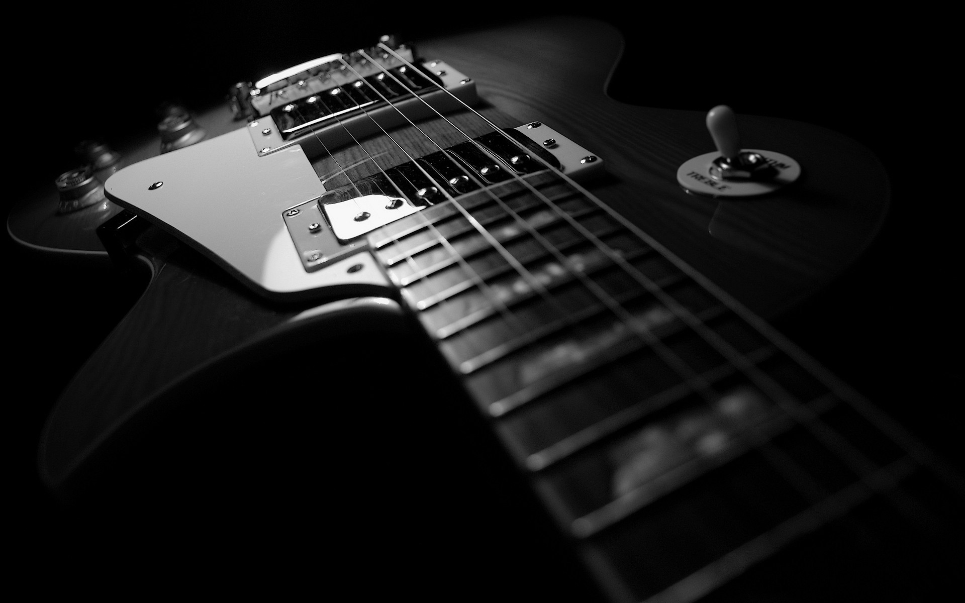 black and white guitar