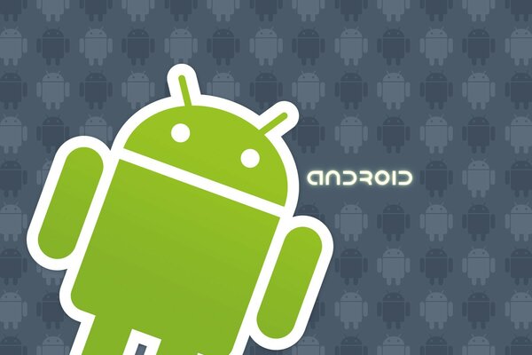 Imagen del logotipo de Android sobre fondo azul