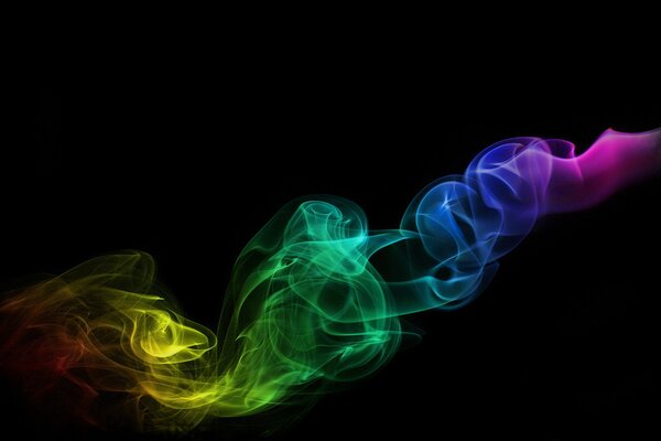 Multicolored smoke. Beautiful image in high quality