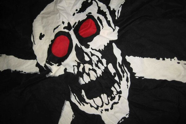 The skull is on the black flag