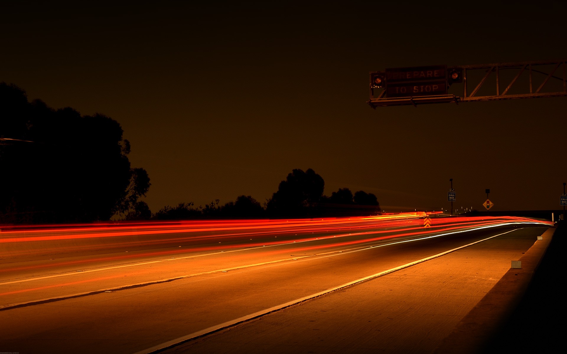 autoroute lumières nuit