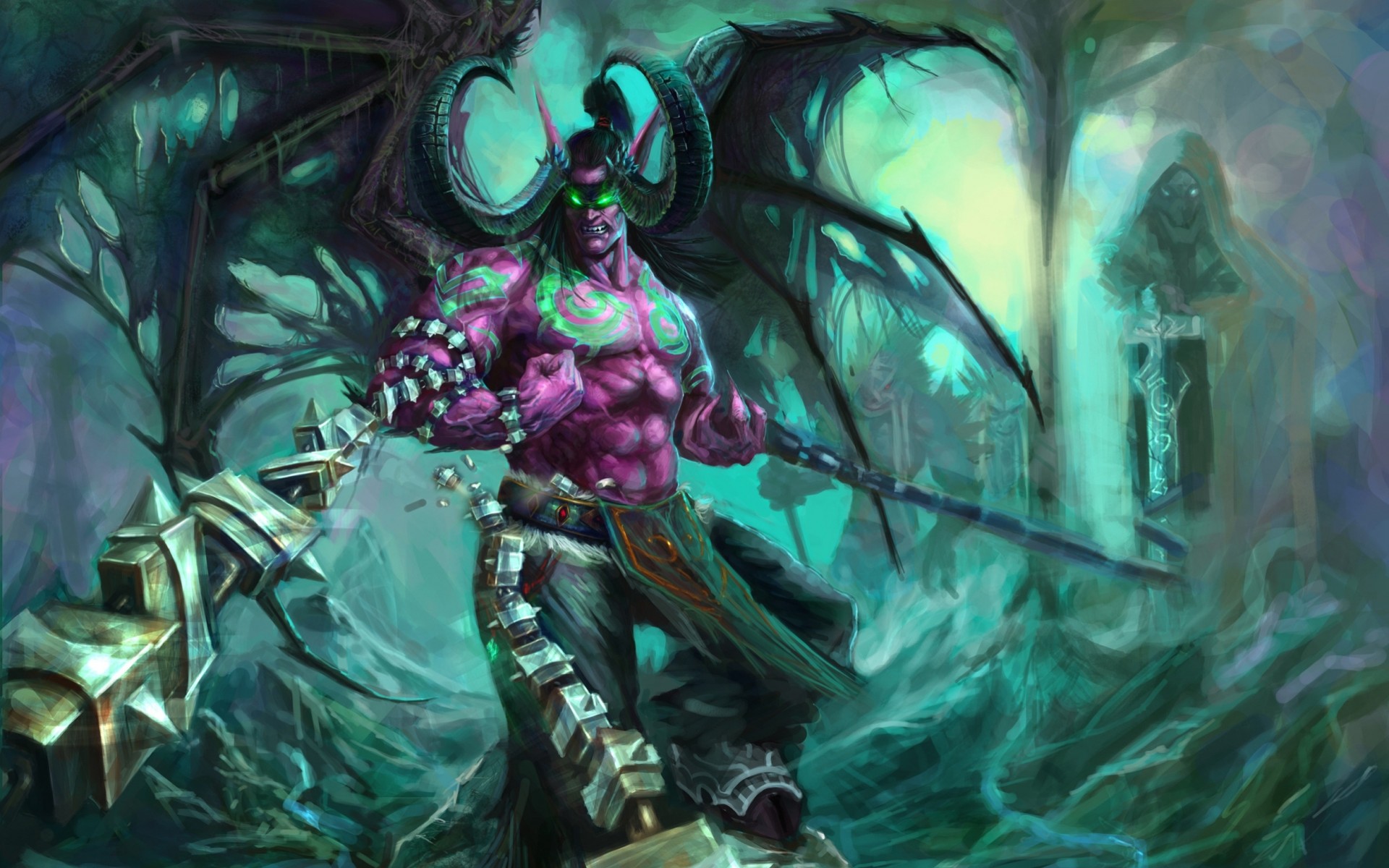 illidan cuernos demonio