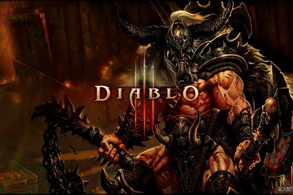 Emblème de Diablo III avec le héros du jeu