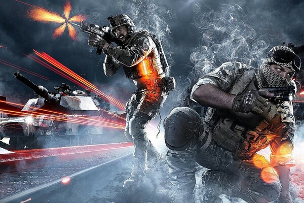 Actiongeladenes Spiel schießen battlefield 3