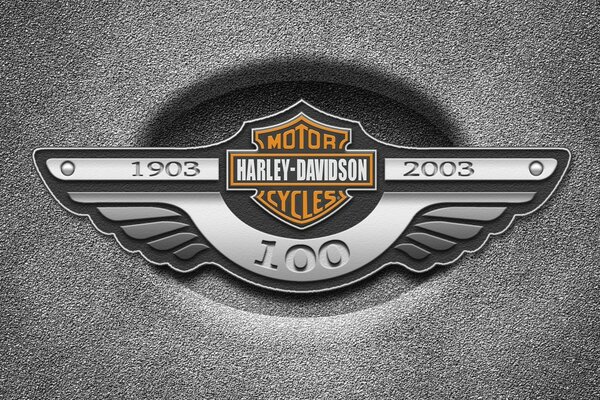 Логотип Harley davidson в металлическом стиле