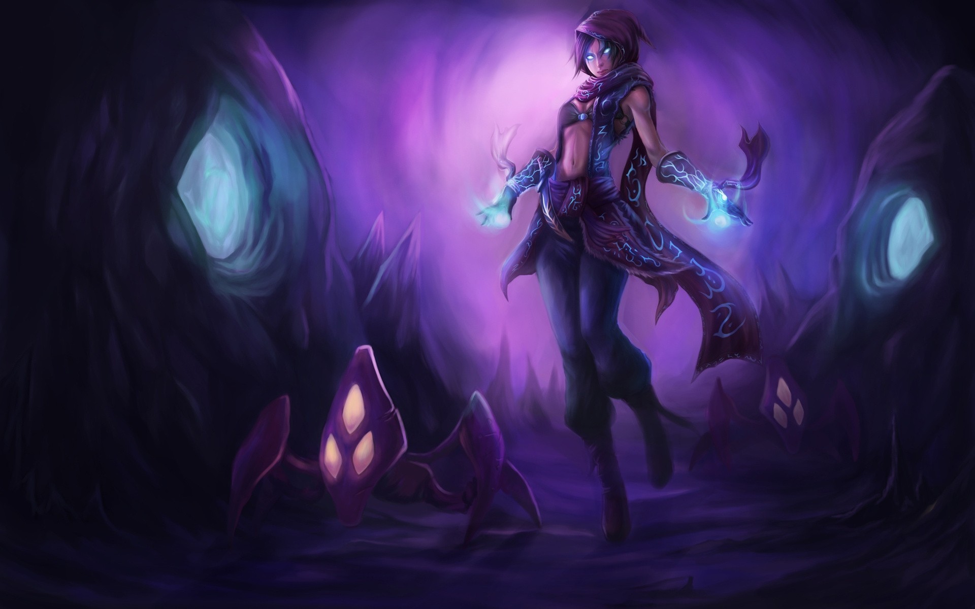 league of legends mädchen haube malzahar runen magie cape