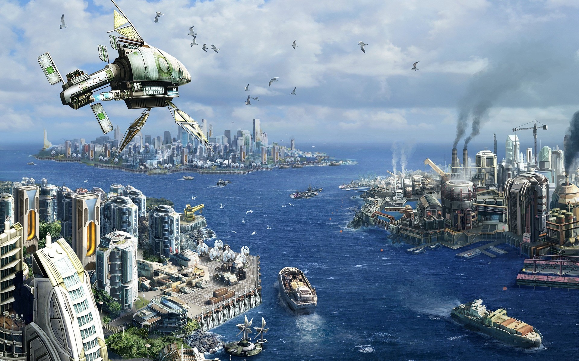 ubisoft mer ville anno graphiques 3d bâtiment paysages science-fiction technique horizon