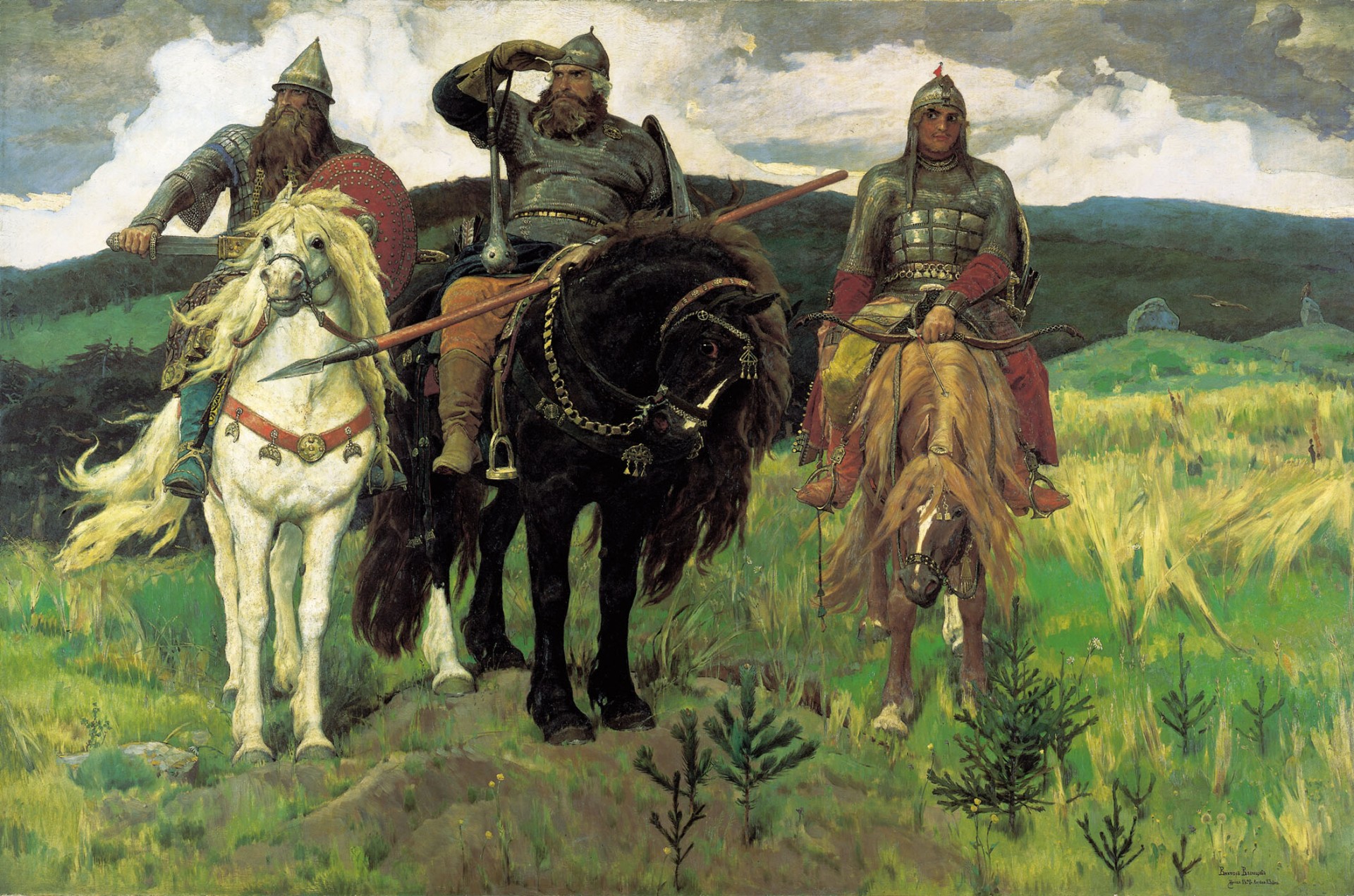 klassiker vasnetsov victor michailowitsch märchen folklore epen helden pferde