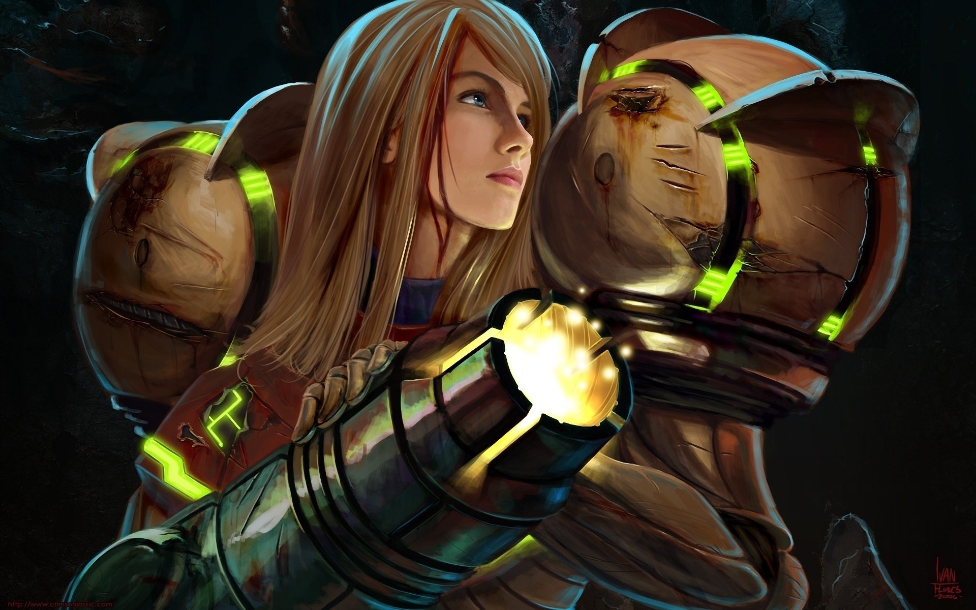 art arme fille metroid armure