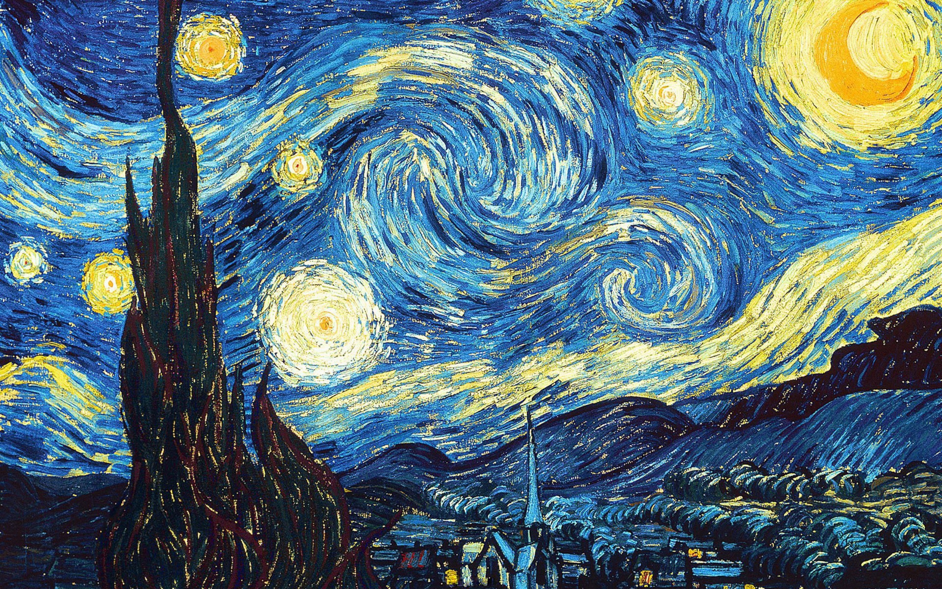 pattern starry night van gogh