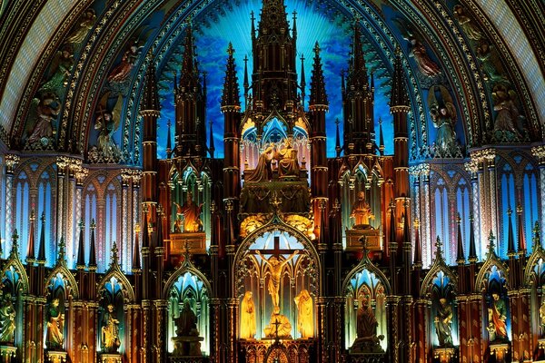 Hermoso fondo de pantalla catedral, altar, gótico