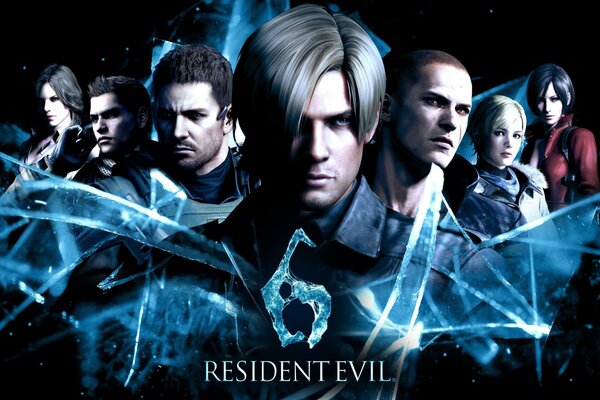 Logotipo de Resident Evil 6 con todos los personajes