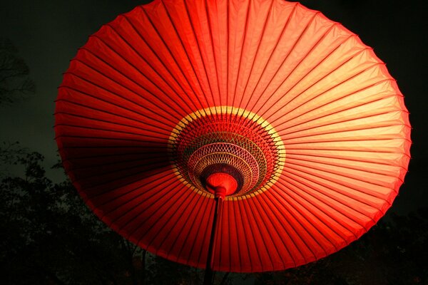 Parapluie japonais rouge décoratif