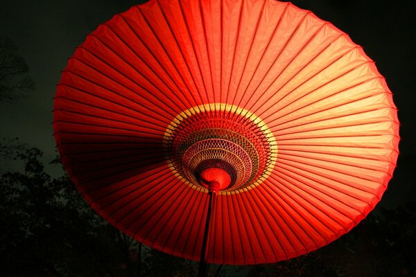 Dekoracyjny czerwony japoński parasol