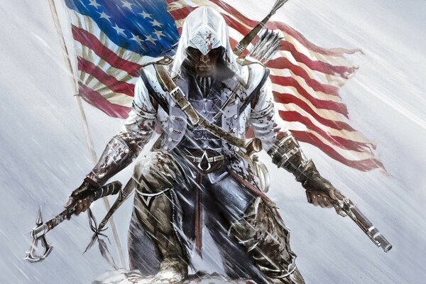 The flag behind the Assassin s creed warrior