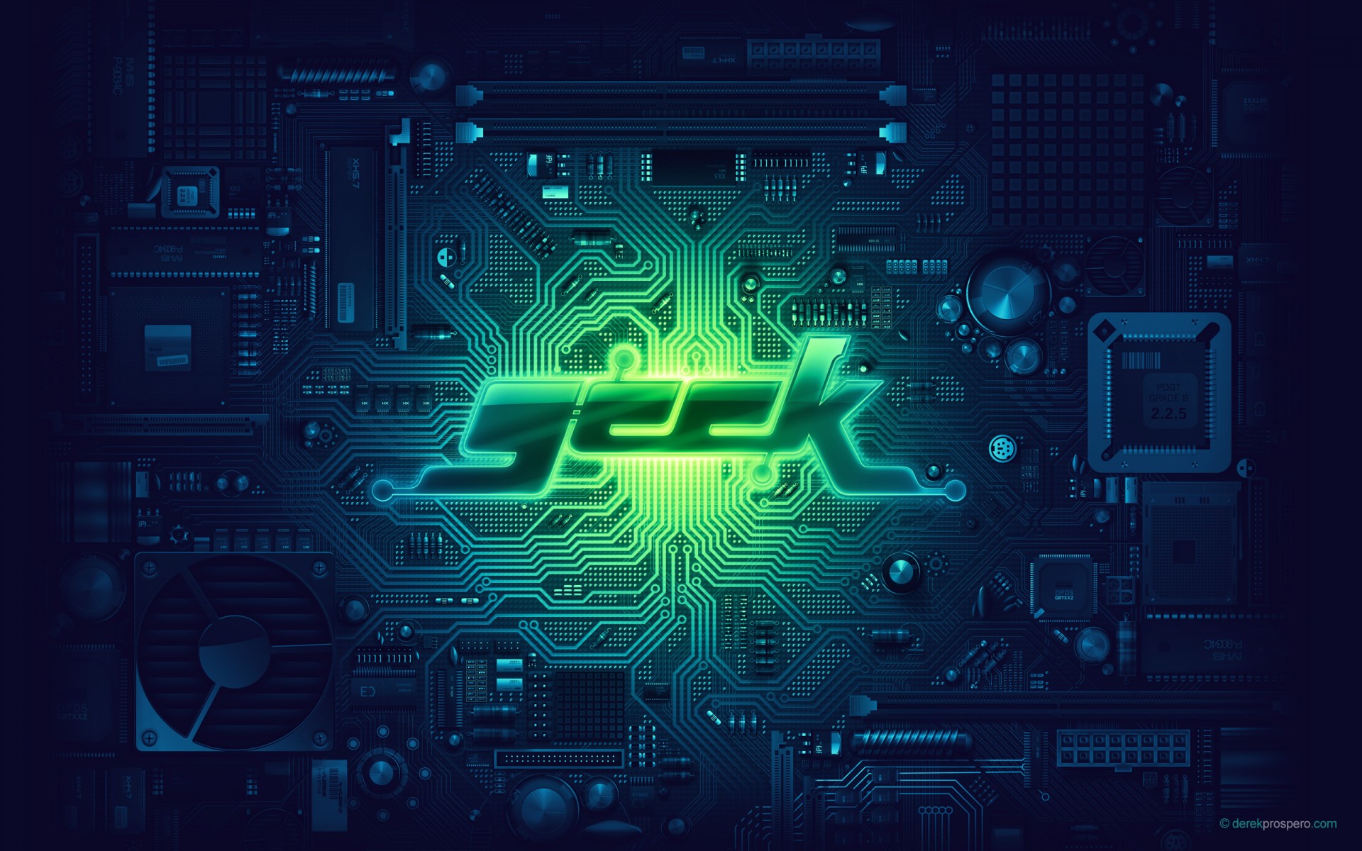 geek circuit imprimé vert