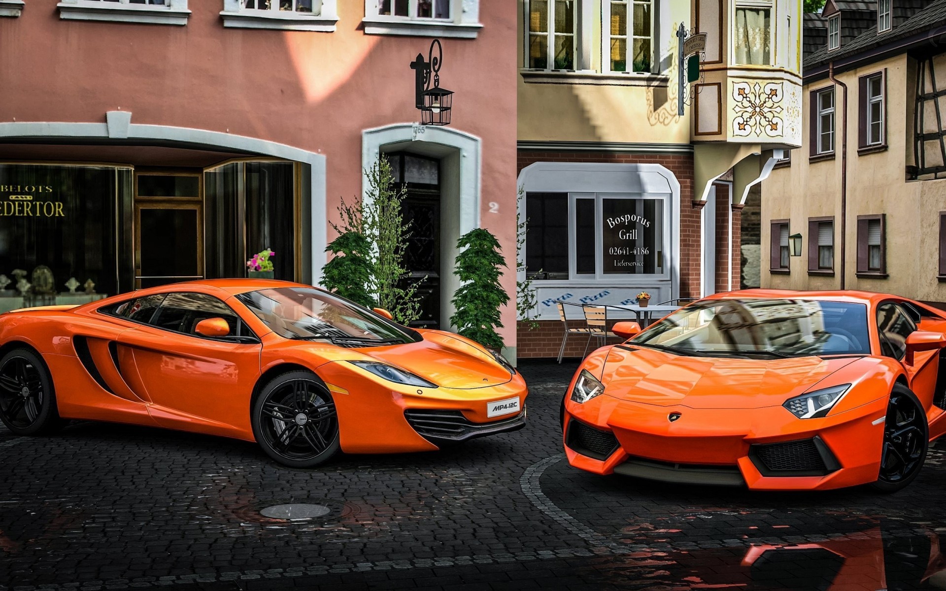 orange super car game lamborghini aventador mclaren screenshot