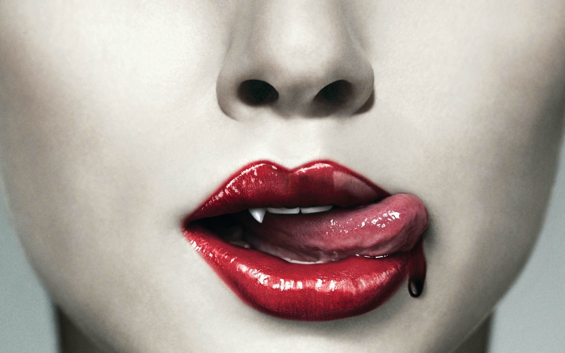 labios lengua dientes vampiro