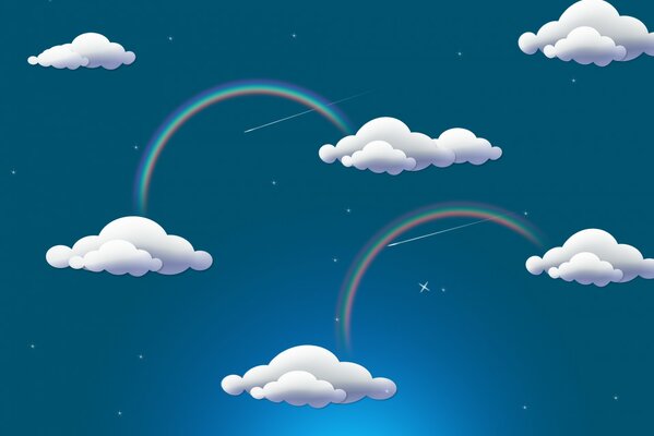 Belle photo de l arc-en-ciel et des nuages