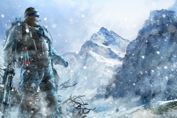 Bataille de neige-la Grandeur des montagnes et la puissance de l homme