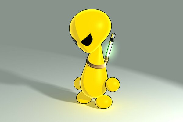 Alieno giallo e triste dallo spazio