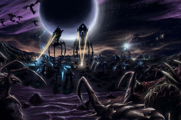 Une image fantastique des monstres du jeu starcraft