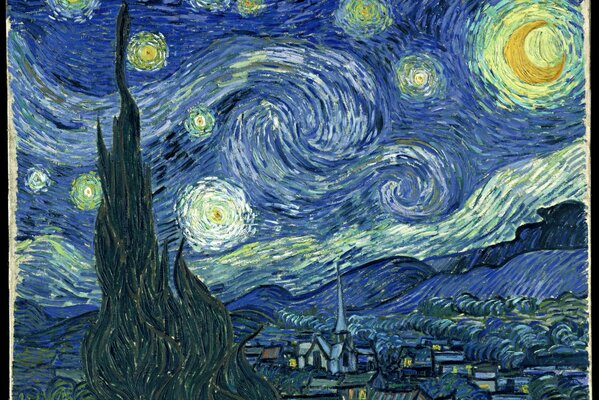 Peinture de Van Gogh la nuit étoilée