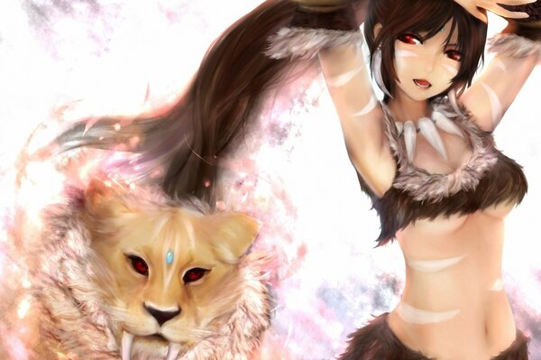 Drawing of a girl with a cat from the game League of Legends