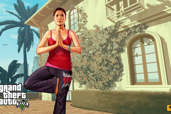 Ragazza che fa yoga in gta