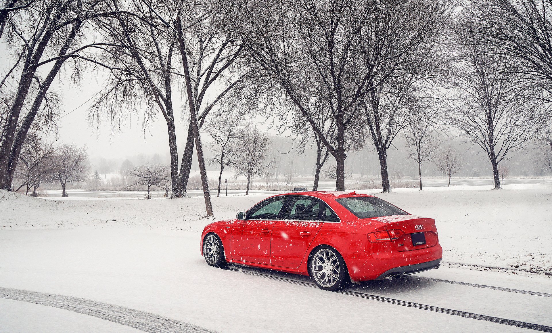 audi s4 rouge audi rouge hiver neige