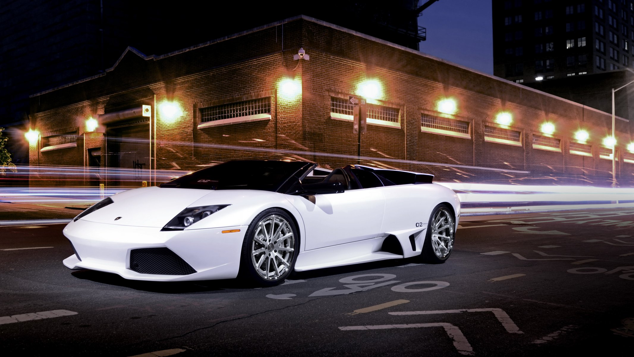 lamborghini murcielago lp640 roadster ламборгини автообои суперкар ночь улица