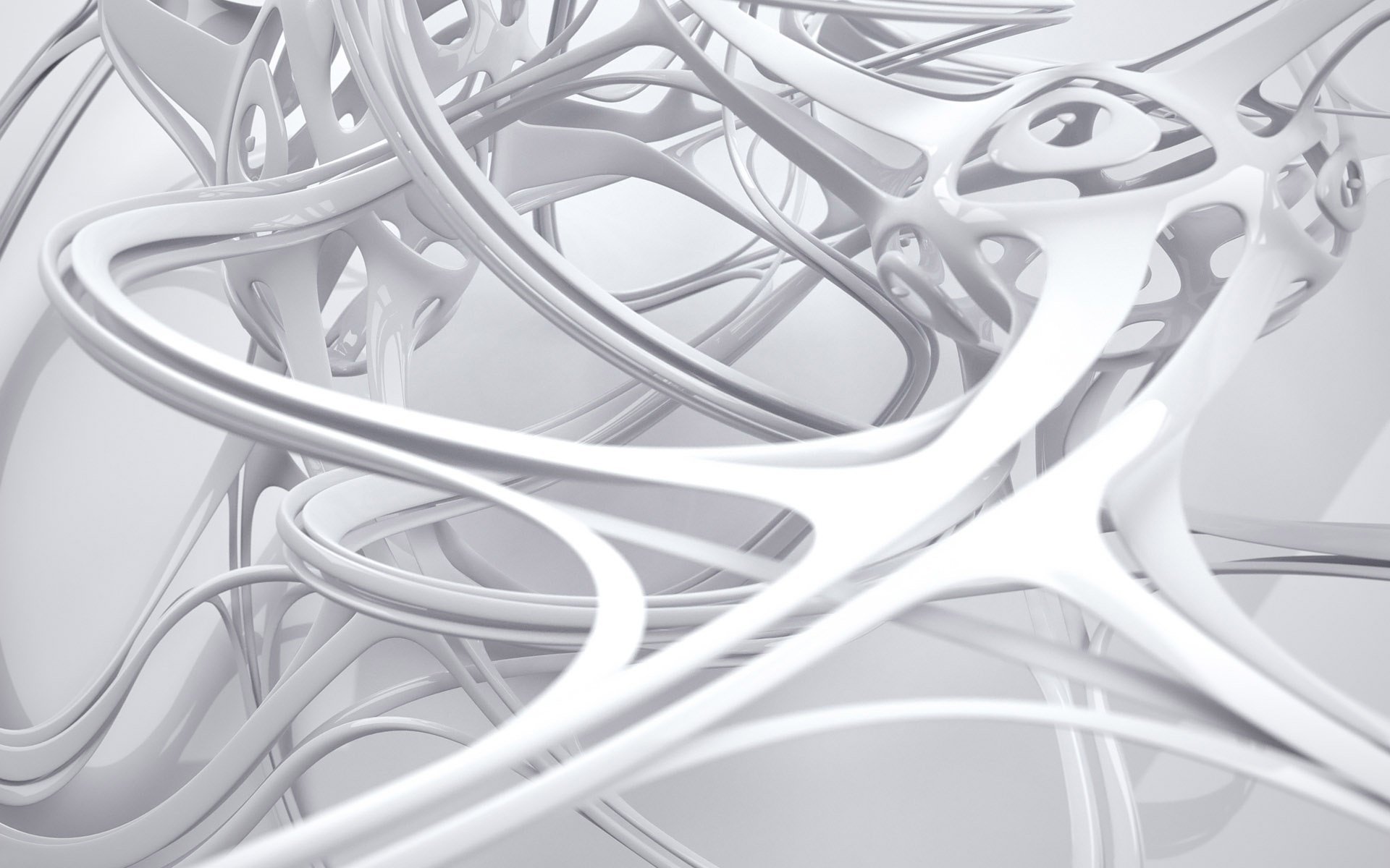 abstract white plastic 3d line