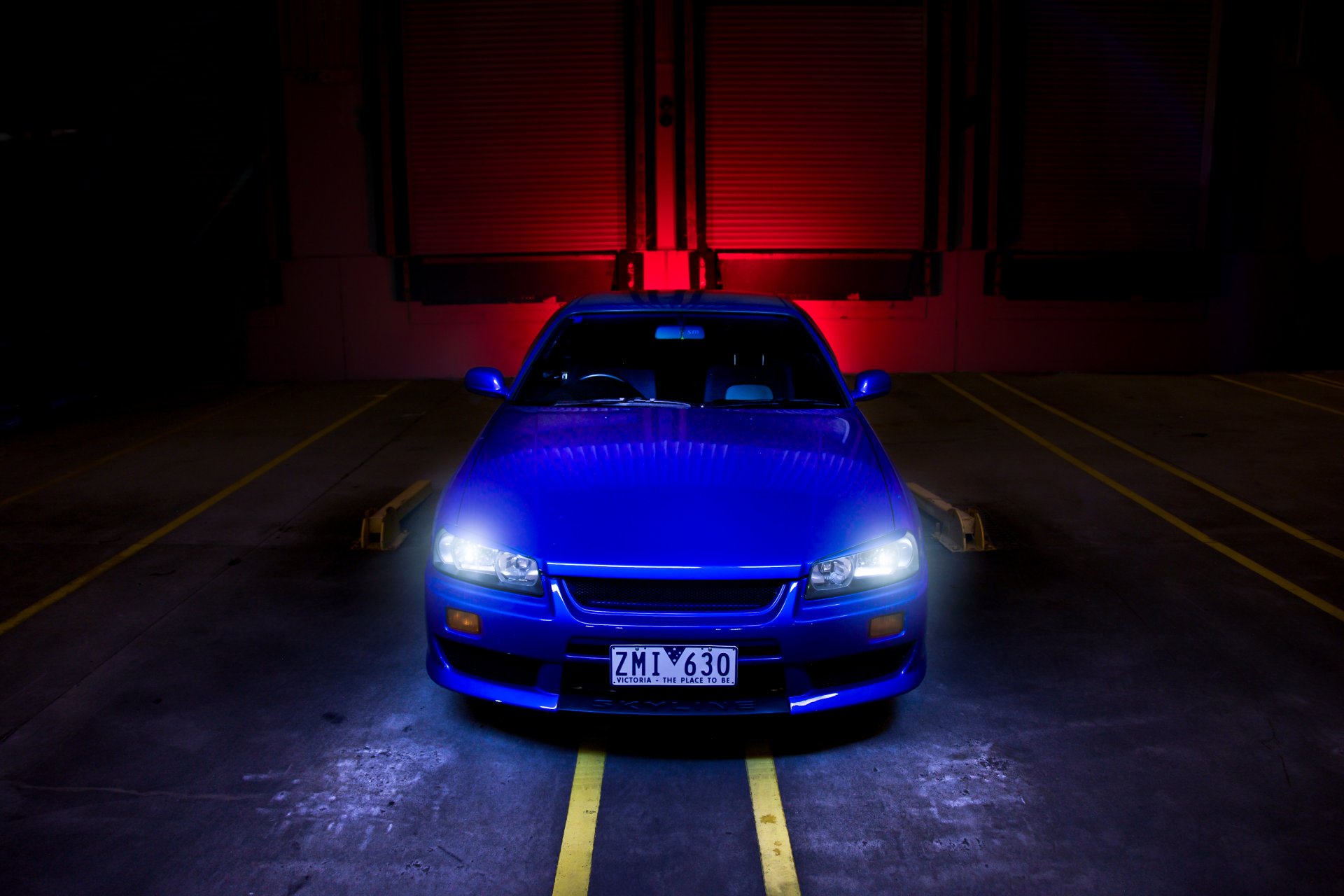 nissan horizon r34 bleu nissan skyline avant phare bande