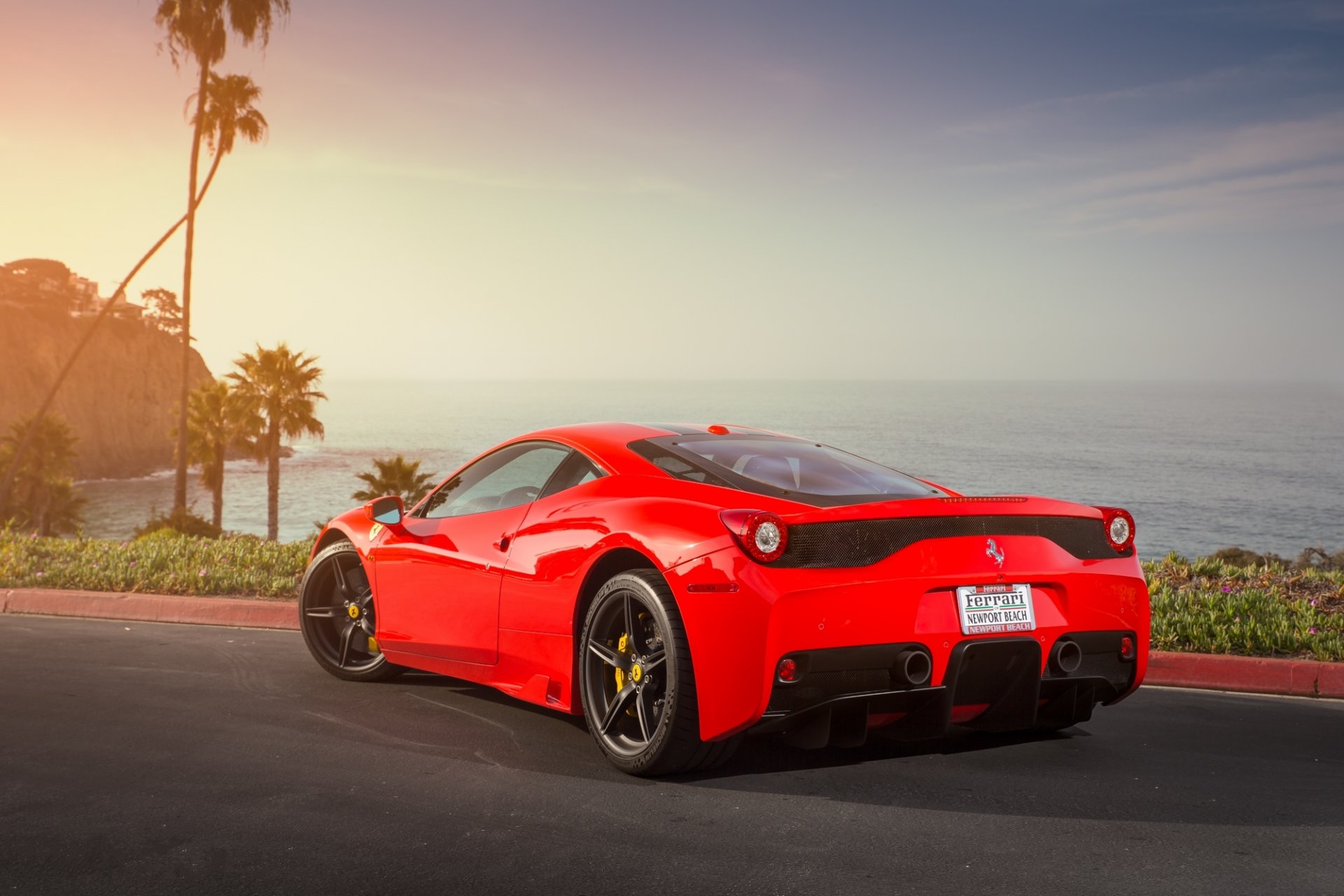 ferrari 458 speciale rot ferrari rot rückseite schatten asphalt