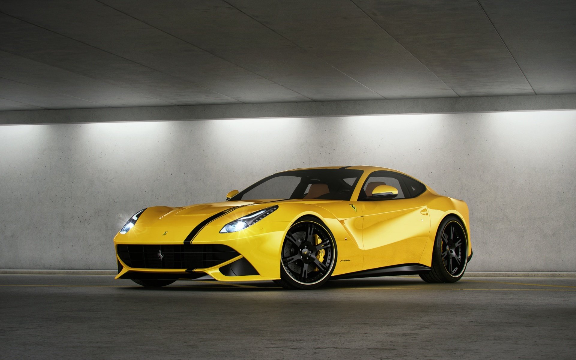 ferrari f12 berlinetta jaune ferrari f12 berlinetta phare parking