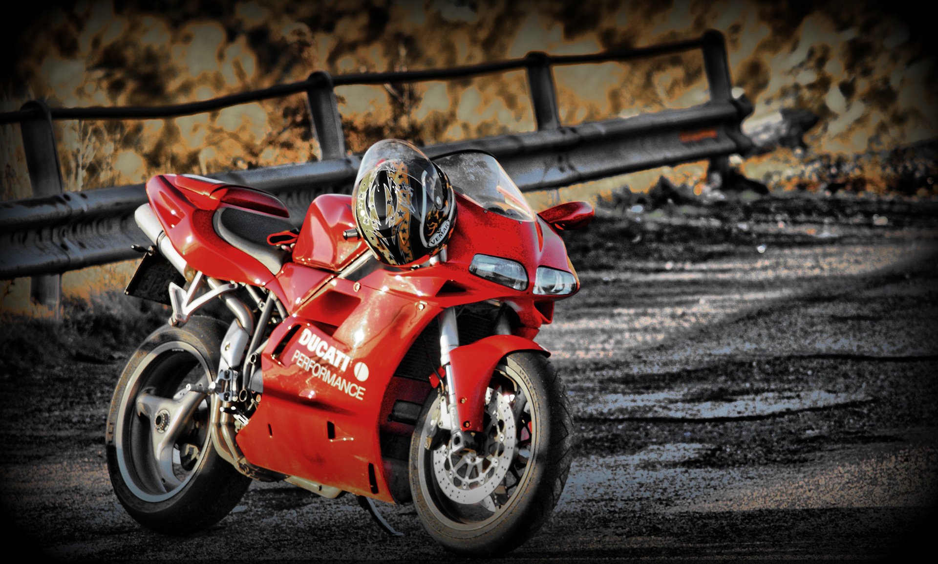 ducati 748 rojo bicicleta casco