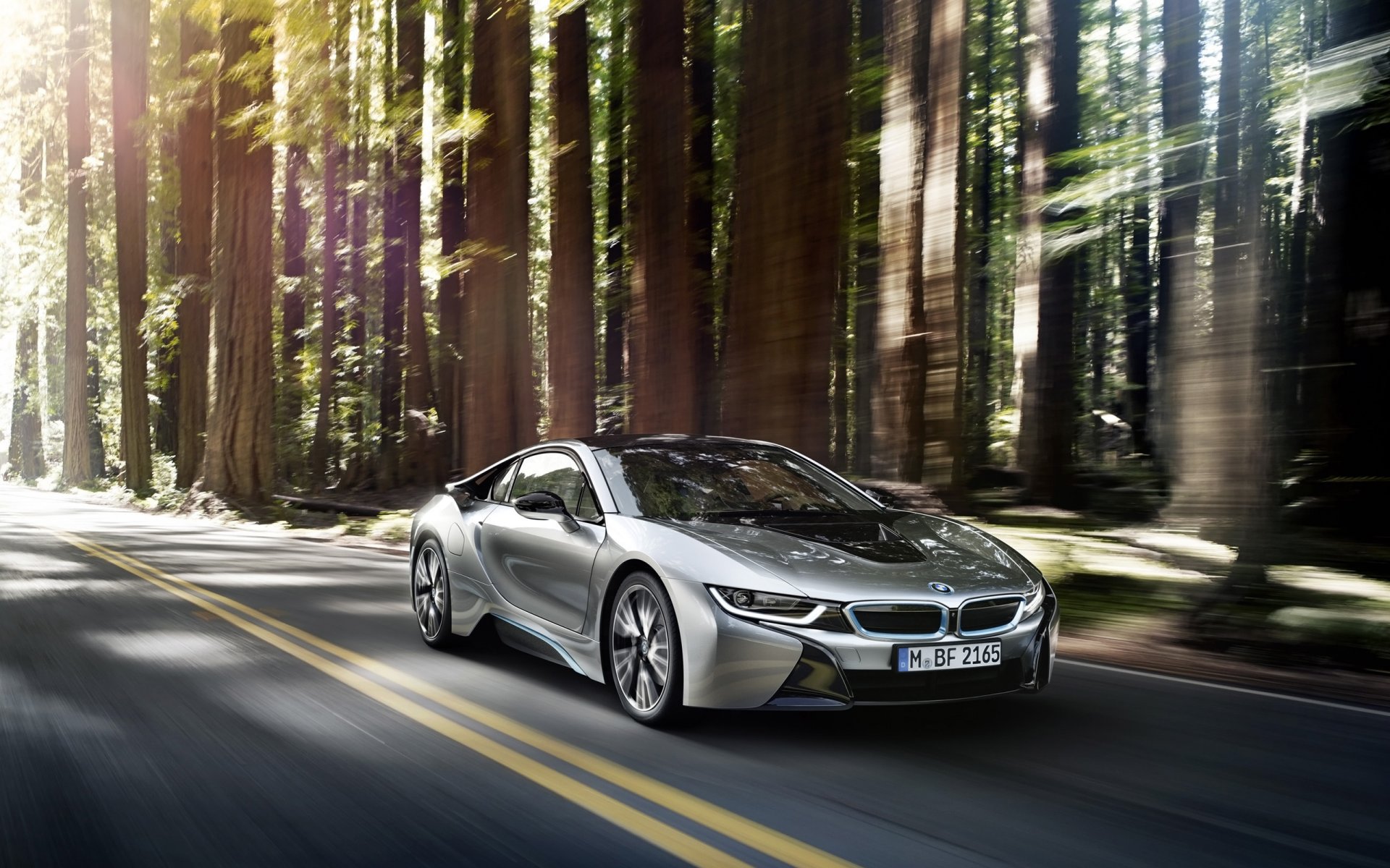 bmw i8 car bmw auto forest on the move