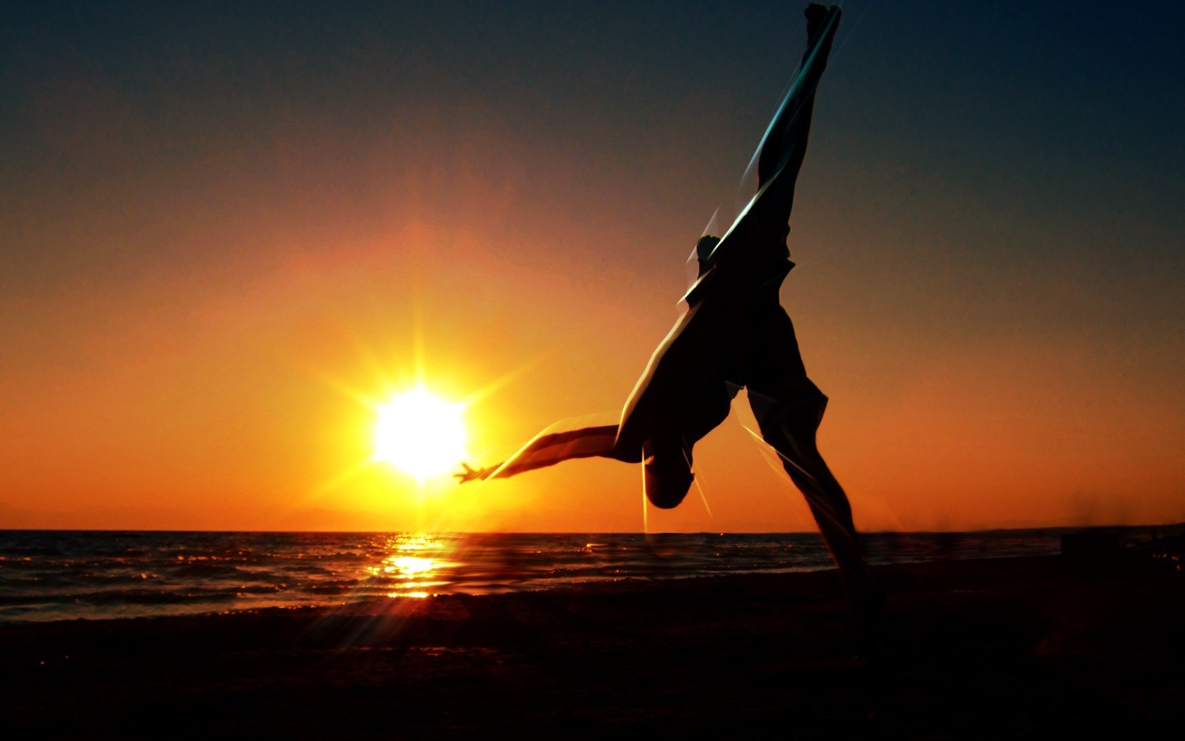 natura tramonto sole ginnastica immagine