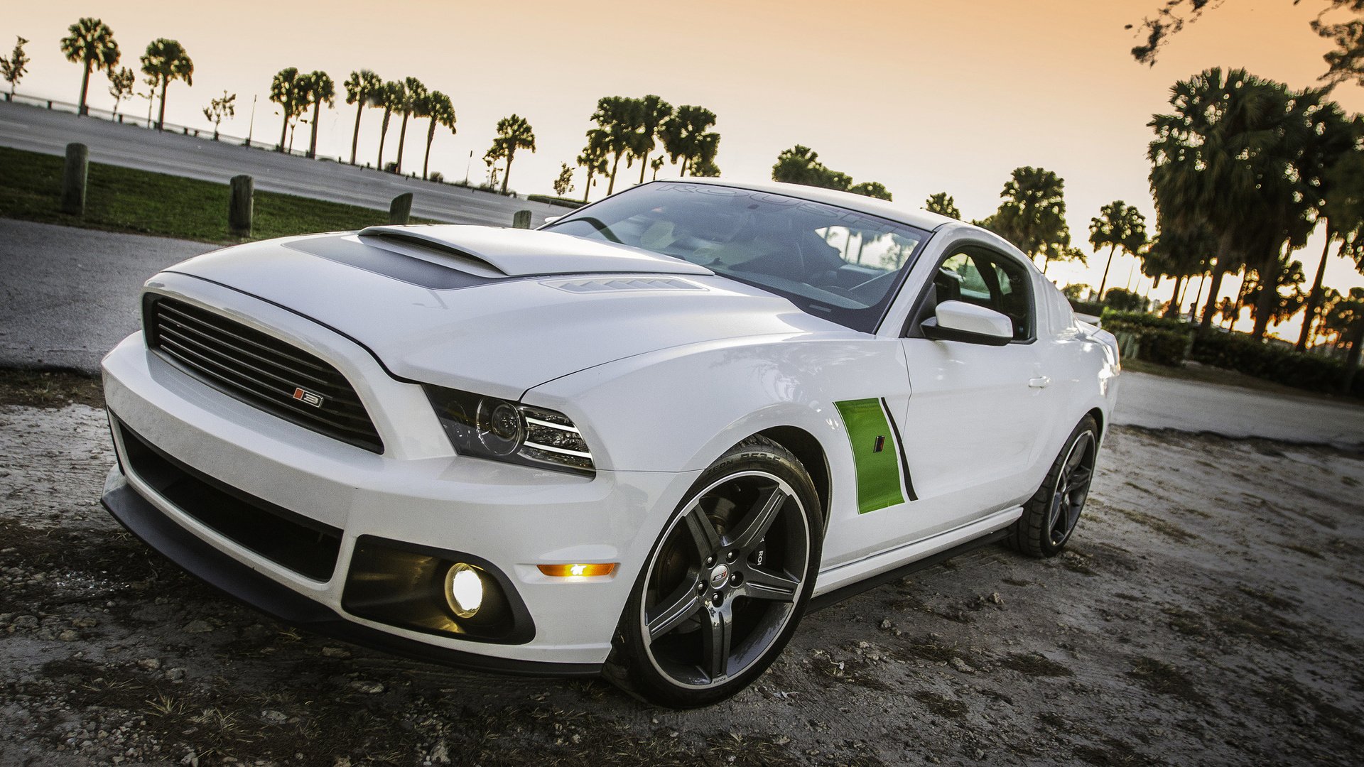 ford mustang rausch rs3 weiß felgen grüne streifen muscle car öl-car